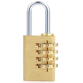 雨花泽（Yuhuaze）大号4位黄铜密码锁 金属质感箱包挂锁防盗锁具
