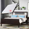 杜沃 汉尼斯床 现代简约实木床婚床双人床卧室家具床带床垫组合 1.8米汉尼斯黑床+美汐椰棕床垫