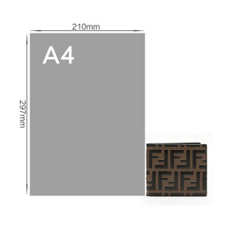FENDI 芬迪 FF系列男士棕色字母图案皮革短款钱包钱夹 7M0169 A5TL F0H3C