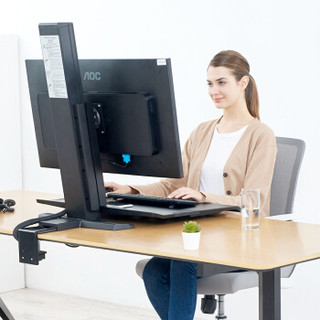 NB 站立办公升降台式电脑桌工作台 站立式简约办公桌折叠桌书桌 笔记本显示器升降支架 桌夹式 ST25白