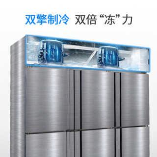 雪村 Xuecun 1250L六门冰箱商用 厨房冰箱 商用冷冻柜 CFS-60D6T