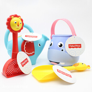 费雪(Fisher-Price)动物沙滩玩具套装(儿童户外海边戏水玩沙工具宝宝洗澡挖沙铲子水壶水桶)F0108