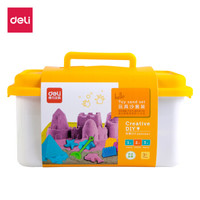 得力(deli)3色儿童玩具太空沙套装 儿童DIY手工玩具沙 沙子玩具套装 74852