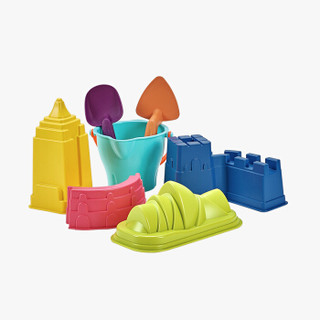 babycare儿童沙滩挖沙玩具 宝宝玩沙子工具铲子桶洗澡玩具戏水套装   7161七件装