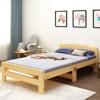 奈高NG实木折叠床成人简易床经济型午休床原木免漆木板床实心床头款1000宽