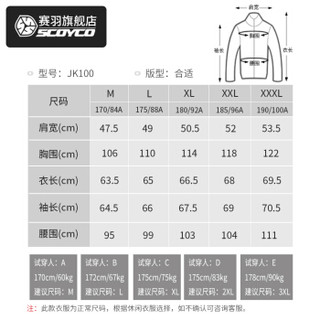 赛羽SCOYCO摩托车骑行服防摔防护骑士机车服套装春夏季赛车服男士 JK100 JK100上衣(春夏透气)荧光黄 3XL