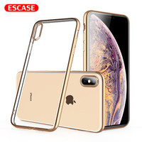 ESCASE iphone xs max手机壳苹果xsmax保护套硅胶软壳透明全包防摔抖音同款电镀边框男女 金色