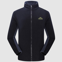 富铤(FORTEI)棉衣男棉服2019秋冬新款抓绒衣男女情侣款摇粒绒开衫保暖外套 W803 黑色(男款) 3XL