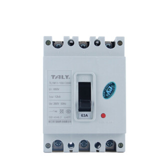 泰力TLYM11(DZ10)-100/3300 25A塑壳断路器空气开关短路保护3P380v三相电电流过载保护器白色