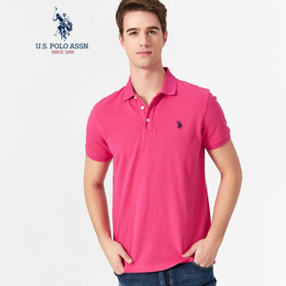 U.S. POLO ASSN. polo衫男士2019春夏新品多色纯棉潮流时尚短袖t恤1192101001 深粉色 M