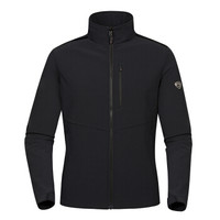 诺诗兰NORTHLAND 秋冬新款防风外套户外徒步旅行休闲透气软壳冲锋衣 男款 GF085X07 纯黑色 M 170/88A