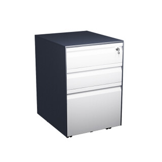 麦森（maisen）活动柜 办公职员文件资料储物抽屉小矮柜子 黑+白套色鹅颈拉手 可定制 MS-HDG-210