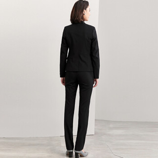尚都比拉（Sentubila）2019新款简约收腰西装长裤套装通勤时尚两件套 193Z0126414 黑色 L