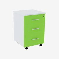 麦森（maisen）活动柜 办公职员文件资料储物抽屉小矮柜子 绿+白套色 加厚款可定制 MS-HDG-128