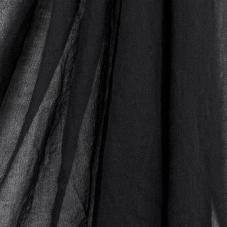 雪莲（SNOW LOTUS）围巾女羊绒披肩围巾两用秋冬季纯色保暖薄款纱巾 200*70cm 黑色