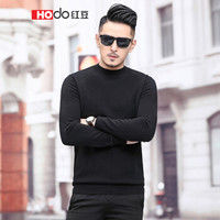 红豆 Hodo 男装 羊毛衫男2018秋冬新品简约商务系列半高领修身山羊绒羊毛衫 S5黑色 170/88A