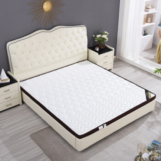 杜沃 汉尼斯床 现代简约实木床婚床双人床卧室家具床带床垫组合 1.8米汉尼斯白床+美汐椰棕床垫