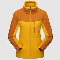 富铤(FORTEI)棉衣男棉服2019秋冬新款抓绒衣男情侣款摇粒绒开衫保暖外套 W801 黄色(女款) M