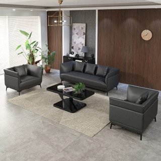 ZHONGWEI 中伟 接待沙发商务办公室沙发现代简约沙发休闲沙发会客沙发组合3+1+1+大茶几