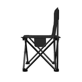 威野营（V-CAMP）户外折叠椅 便携式折叠椅子 简易钓鱼椅 靠背椅 写生椅  休闲马扎 小凳子（宝石黑）