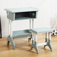 奈高NG课桌椅单人培训桌椅中小学校辅导班学习塑钢桌椅组合套装灰色凳子款