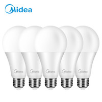 Midea 美的 LED节能灯泡球泡E27大螺口螺纹15W五只装 15w暖白五只装