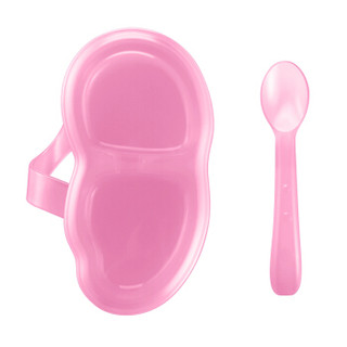 贝斯熊 3811便携婴儿碗恬粉色 儿童餐具宝宝辅食研磨碗带勺便携存储辅食盒餐碗套装