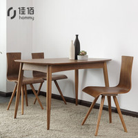 佳佰 北欧创意实木餐桌椅组合 一桌四椅 现代简约 日式小户型桌子 长方形家用1.2米深色一桌四椅
