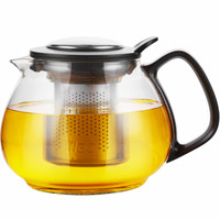 紫丁香 玻璃茶壶耐热功夫茶具304不锈钢过滤内胆易清洗泡茶壶1L