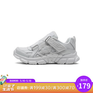 斯凯奇（Skechers）舒适小白鞋 魔术贴缓震运动休闲鞋95474L 白色 35