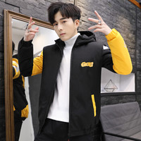 富铤(FORTEI)棉服男棉衣加厚2019秋冬新款时尚韩版潮流修身连帽保暖舒适棉袄男外套 808 黄色 M