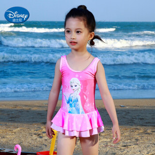 迪士尼（DISNEY）儿童泳衣  迪士尼冰雪奇缘系列 女童连体裙式泳装S19B2Q0125A 玫红色 130
