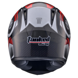 坦克（Tanked Racing）摩托车头盔电动车安全帽可拆卸围脖单镜片T159 黑色墨菲 XXL码