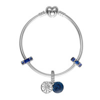 PANDORA 潘多拉 蓝色梦想蓝色创意DIY串珠手链 送女友礼物 PDL0359-17