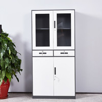 麦森maisen 麦森（maisen）文件柜 办公钢制铁皮资料档案储物薄边扣手中二屉柜 深灰套白色 加厚款 MS-TPG-124