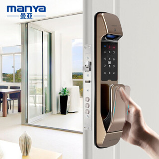 曼亚（MANYA）P8指纹锁智能锁家用防盗门锁电子密码锁全自动推拉锁手机远程解锁