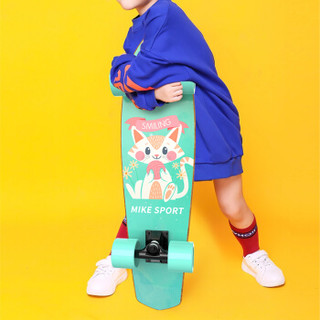 能耐 滑板初学者小鱼板男女青少年代步刷街单翘四轮成人枫木滑板车 可爱猫咪 V1001-01-A