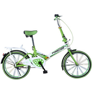 永久 神鹰20寸轻便彩色折叠自行车白绿