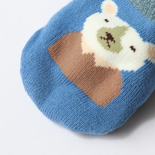 馨颂 婴儿袜子宝宝地板袜儿童袜子两双套装 棕黄熊先生 L(18-24个月)