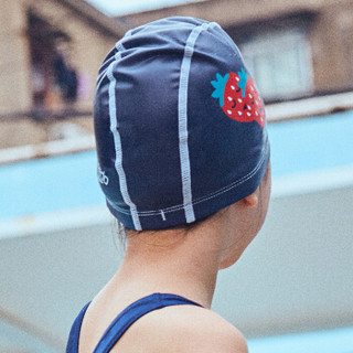 Speedo/速比涛 游乐果系列 亲子款 儿童泳帽 水果图案草莓印花 深蓝色/红色 均码 872073F244