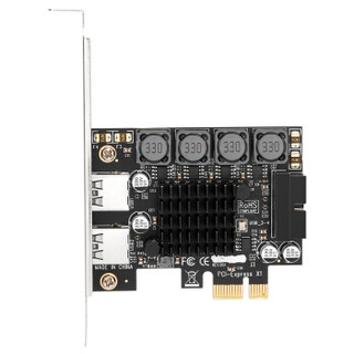moge 魔羯 MC2017 PCIEx1转4个USB3.0扩展卡 带前置USB3.0接口 瑞萨NEC芯片