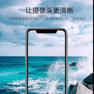 绿联 X/XS镜头膜 通用苹果iphoneX/XS手机 后摄像头高清防爆防刮镜头保护膜 全覆盖纤维玻璃贴膜 2片装 60956