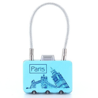雨花泽 密码锁卡通长绳密码挂锁蓝色 箱包锁/防盗锁钢缆锁旅行箱锁具