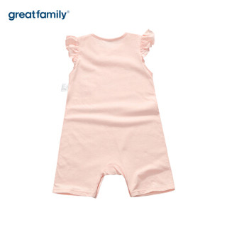 歌瑞家（greatfamily）夏季婴儿衣服连体衣爬服宝宝外出服哈衣 粉色90码