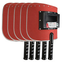卡夫威尔 手持式半自动电焊面罩红钢纸焊工防护面屏面具 黑/透双镜片轻松切换（5支装）WA2985