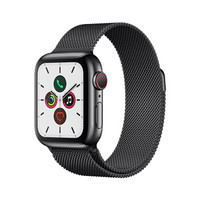 Apple Watch Series 5智能手表 MWX92CH/A（GPS+蜂窝网络款 40毫米深空黑色不锈钢表壳 米兰尼斯表带 )
