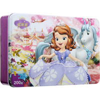 迪士尼(Disney) 200片铁盒拼图木质 儿童拼图女孩玩具索菲亚公主2019款(古部木制拼图玩具)11DF3607