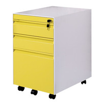 麦森（maisen）活动柜 办公职员文件资料储物抽屉小矮柜子 加厚款可定制 黄+白色 MS-19XM-0604