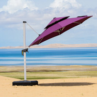 紫叶（ziye） 户外遮阳伞进口伞布罗马伞太阳伞室外大太阳伞 沙滩庭院伞 紫色 3米圆形送130KG水箱
