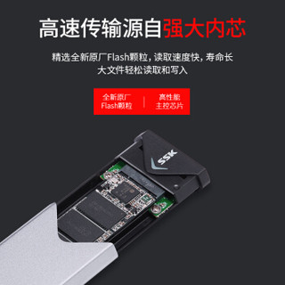 飚王（SSK）256G Type-c USB3.1 移动硬盘 固态（PSSD）高速传输 小巧便携 金属防震抗摔